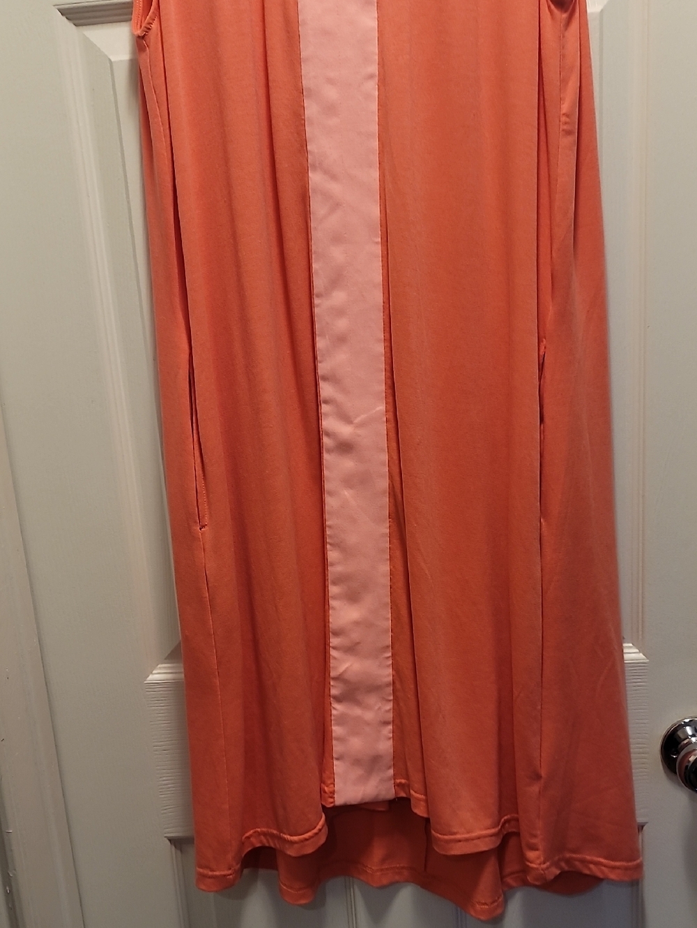 Fresh produce Women's Large Sleevelessl Dress with Light Pink Trim Sabrina Melon - Picture 2 of 6